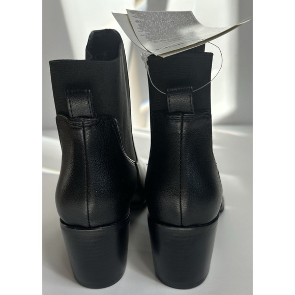 Amazon Essentials Black Ankle Boots Size 9 Women's Block Heel Chelsea Booties - Picture 4 of 7